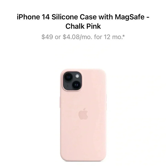 Apple iPhone 14 Silicon Case in Chalk Pink - Picture 3 of 3